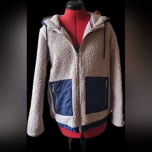 Tommy Hilfiger Women's Teddy Jacket - Cream and Navy